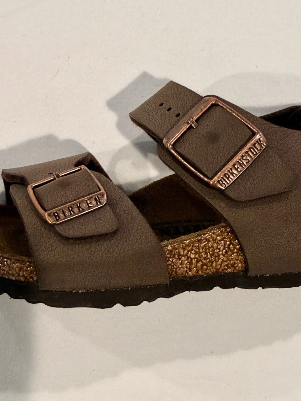 Birkenstock Kids New York Sandals Boys 11 Girls Mocha Two Straps Backstrap